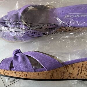 Coldwater Creek Purple Cork Wedge Sandal